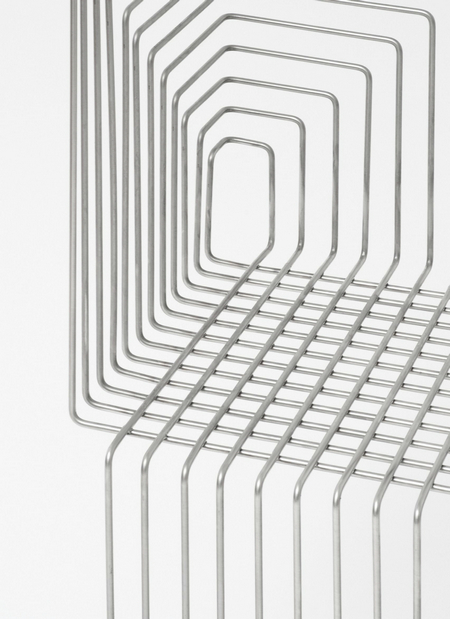 由12根钢丝构成的椅子 产生二维的视觉-锐设计-美国《今日家具》中文